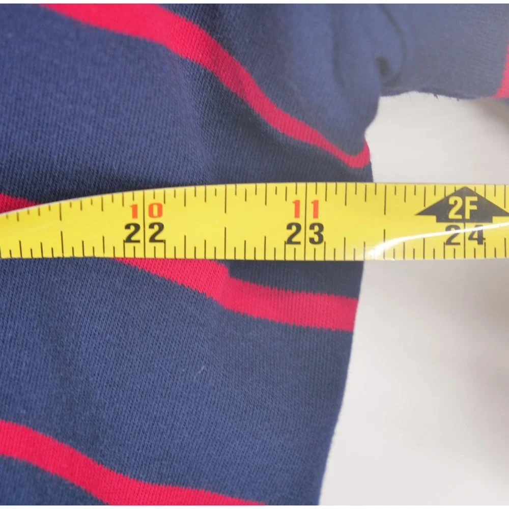 Polo Ralph Lauren Men's XL Navy Red Striped Long Sleeve Polo Shirt Classic